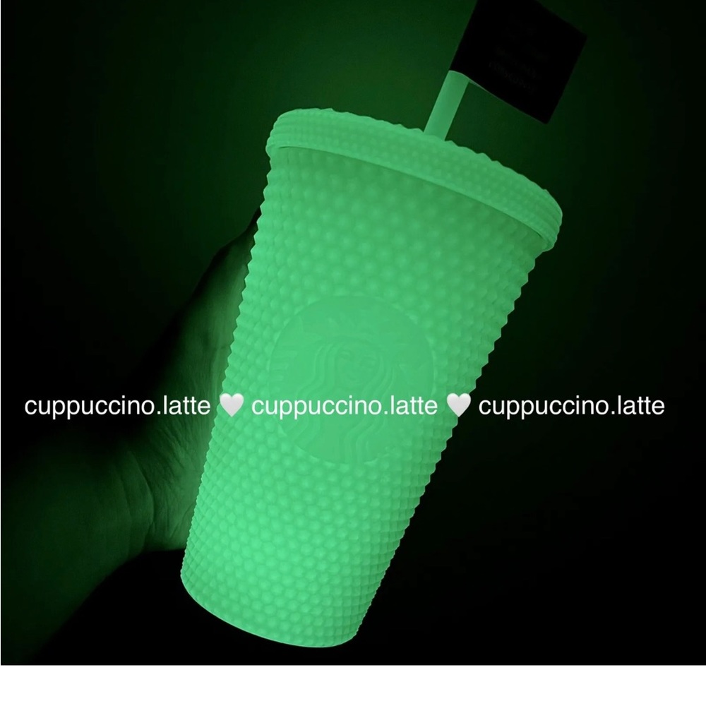 NWT SET Starbucks ‘Lemongrass Glow in The Dark Bling’ Studded Tumblers.